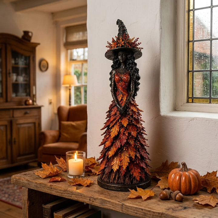 Enchanted Harvest Witches – Handcrafted Halloween Figurines
