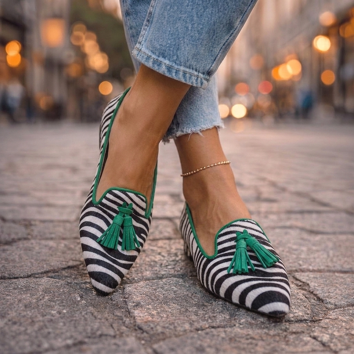 Dalia | Loafers with Tassels and Animal Print