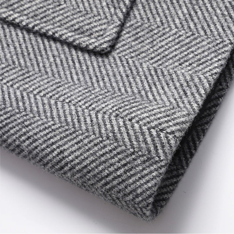 Manteau en laine à chevrons