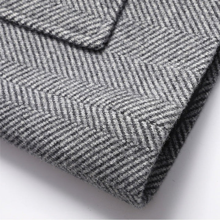 Manteau en laine à chevrons