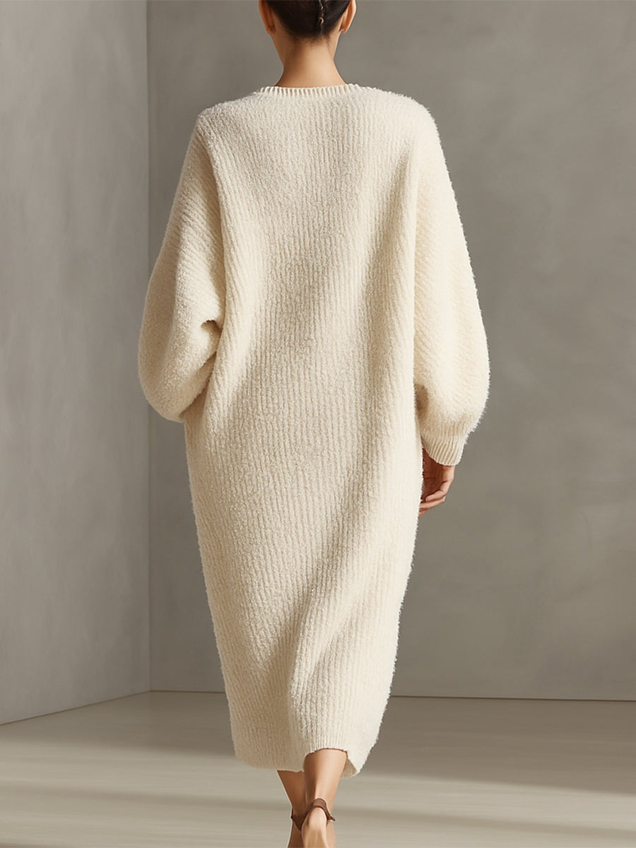 Robe fendue en tricot