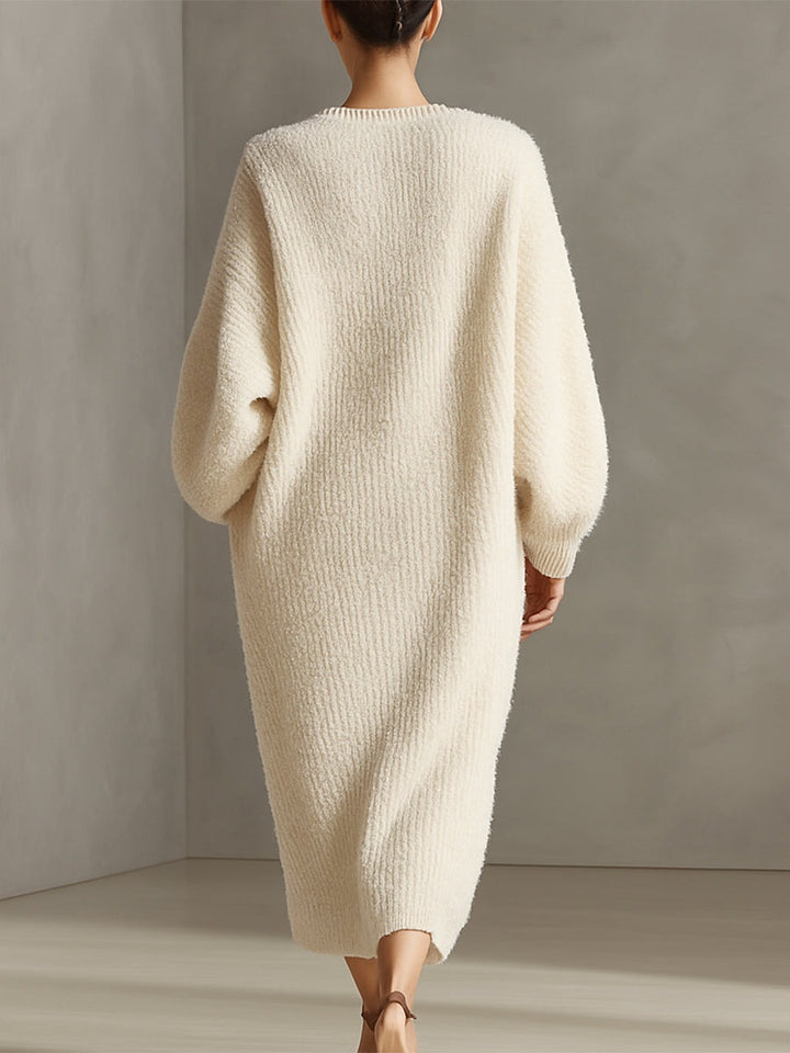 Robe fendue en tricot