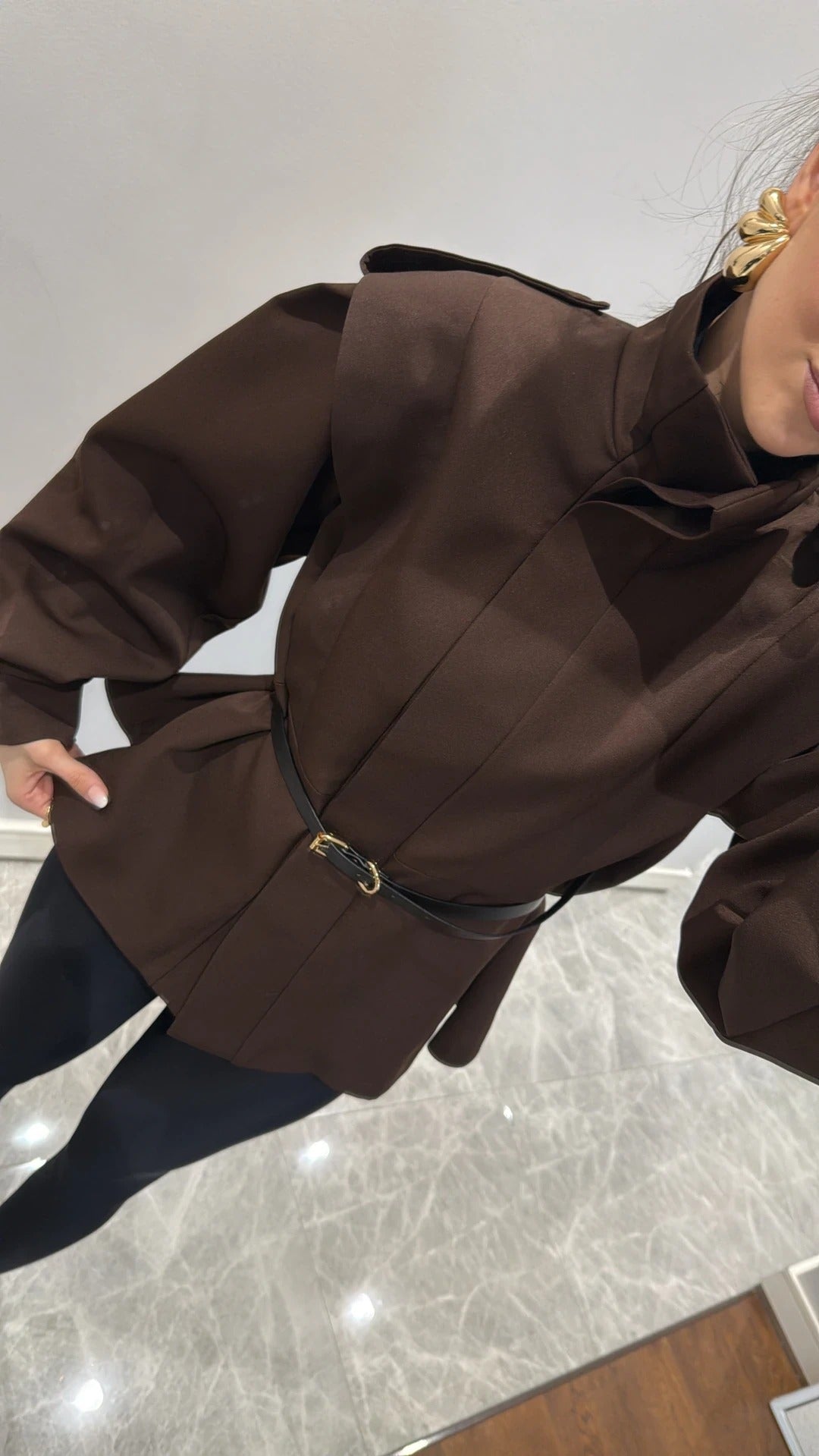 Veste avec détail de ceinture