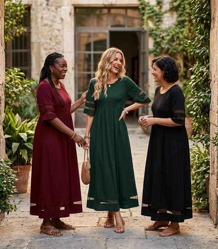 Giovanna | Flattering Midi Dress that Slims the Belly