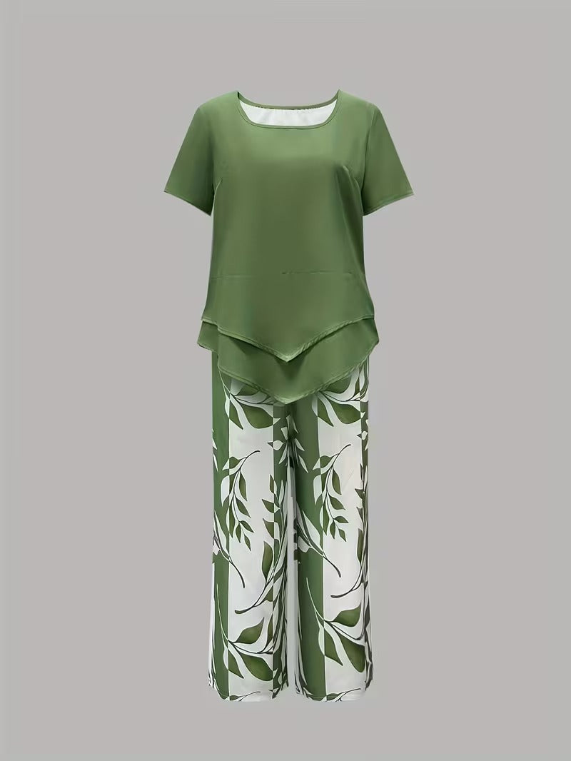 PRINTED LEAF SET FOR WOMEN