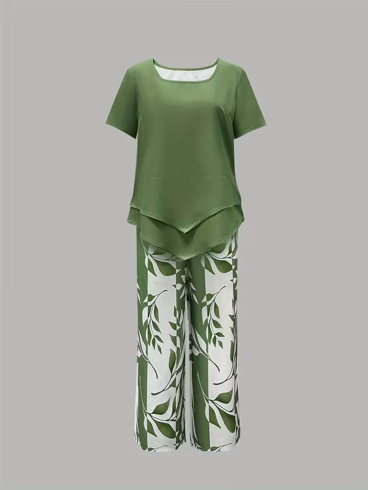 PRINTED LEAF SET FOR WOMEN