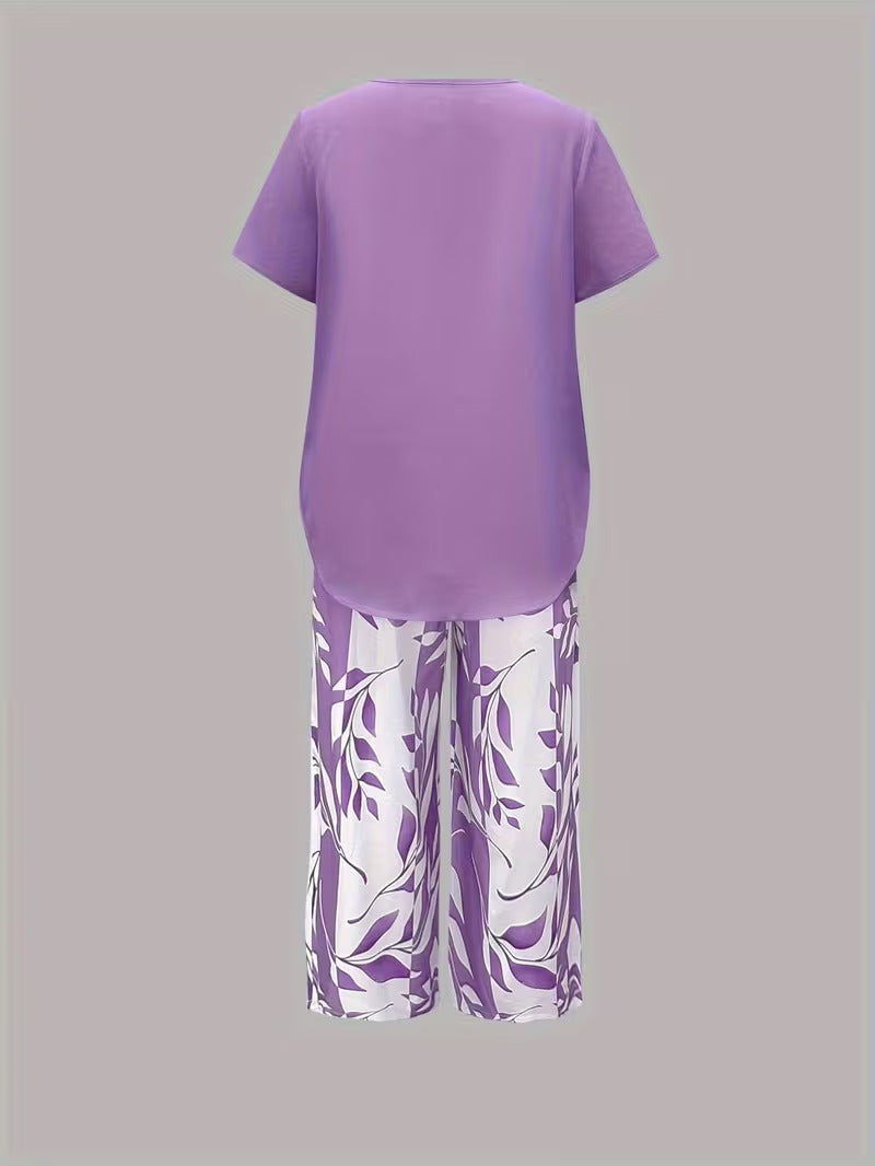 PRINTED LEAF SET FOR WOMEN