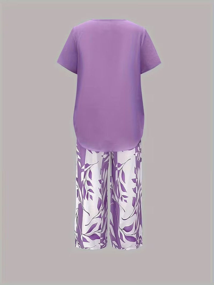 PRINTED LEAF SET FOR WOMEN