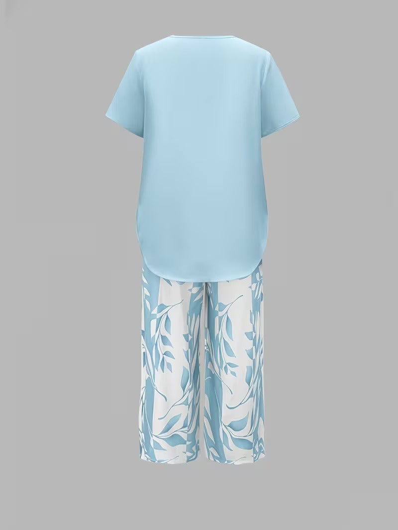 PRINTED LEAF SET FOR WOMEN