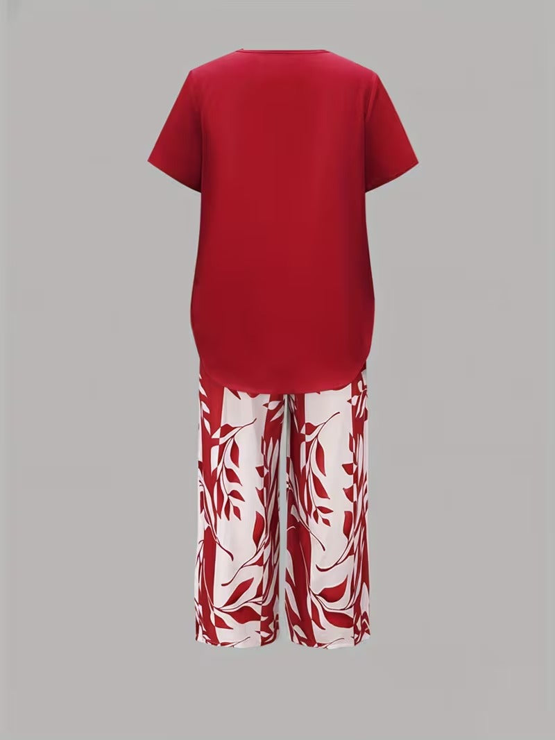 PRINTED LEAF SET FOR WOMEN