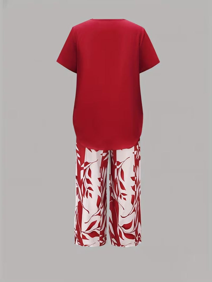 PRINTED LEAF SET FOR WOMEN