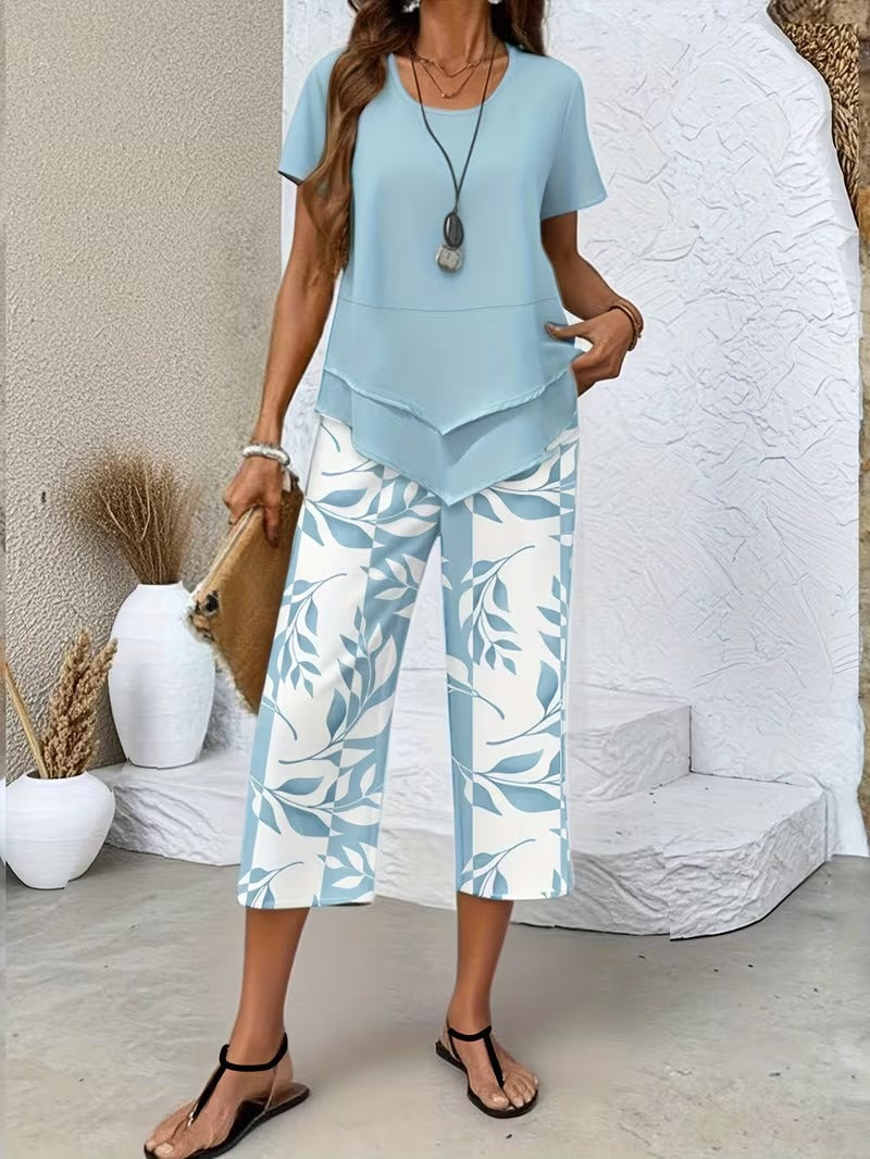 PRINTED LEAF SET FOR WOMEN