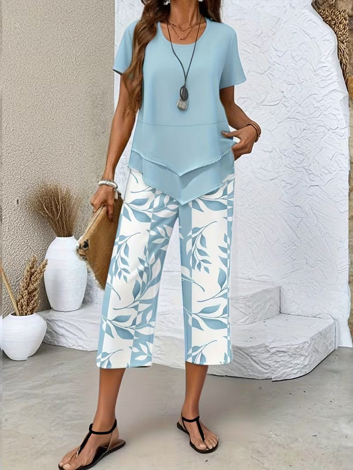 PRINTED LEAF SET FOR WOMEN