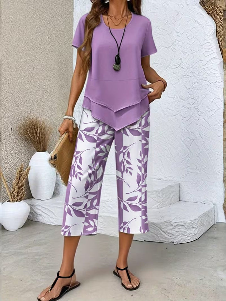 PRINTED LEAF SET FOR WOMEN