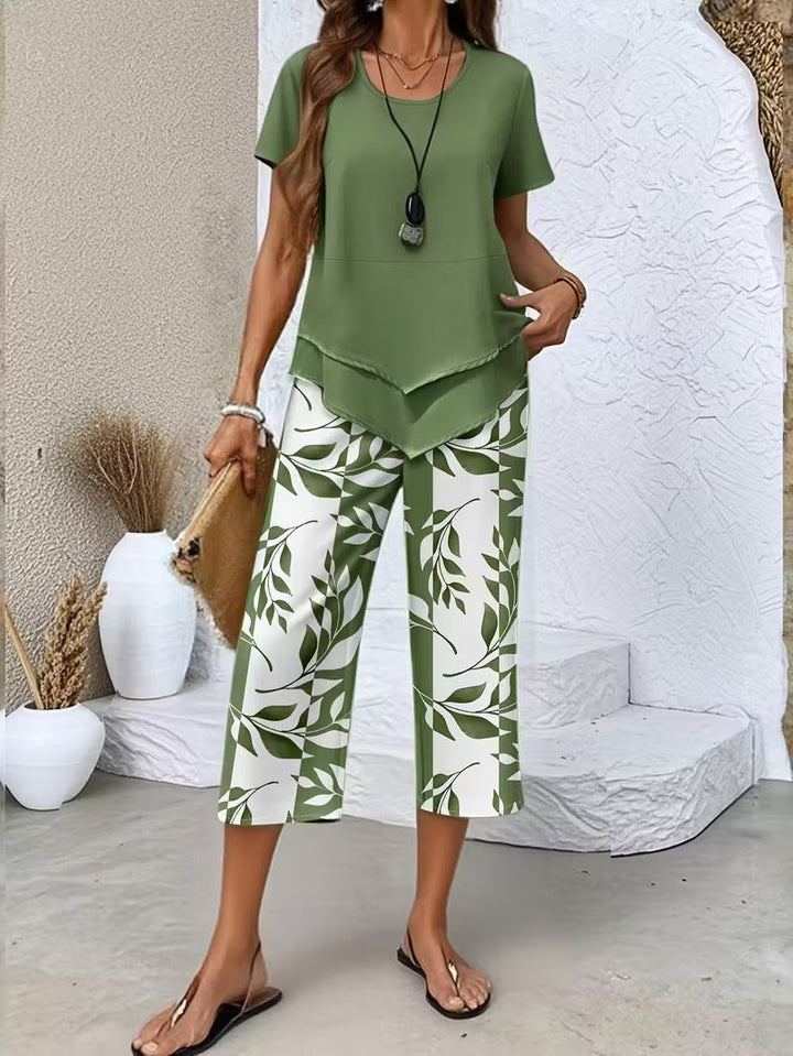 PRINTED LEAF SET FOR WOMEN