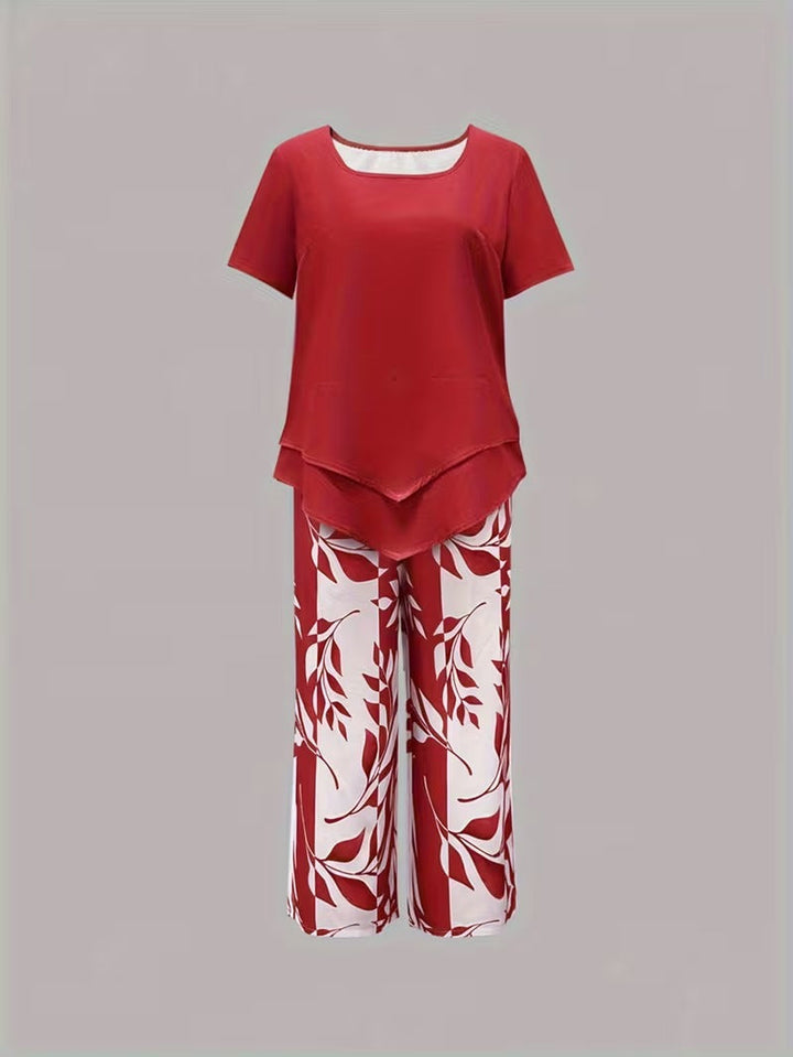 PRINTED LEAF SET FOR WOMEN