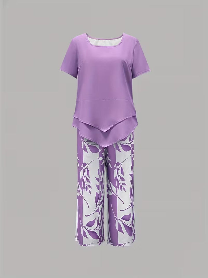 PRINTED LEAF SET FOR WOMEN