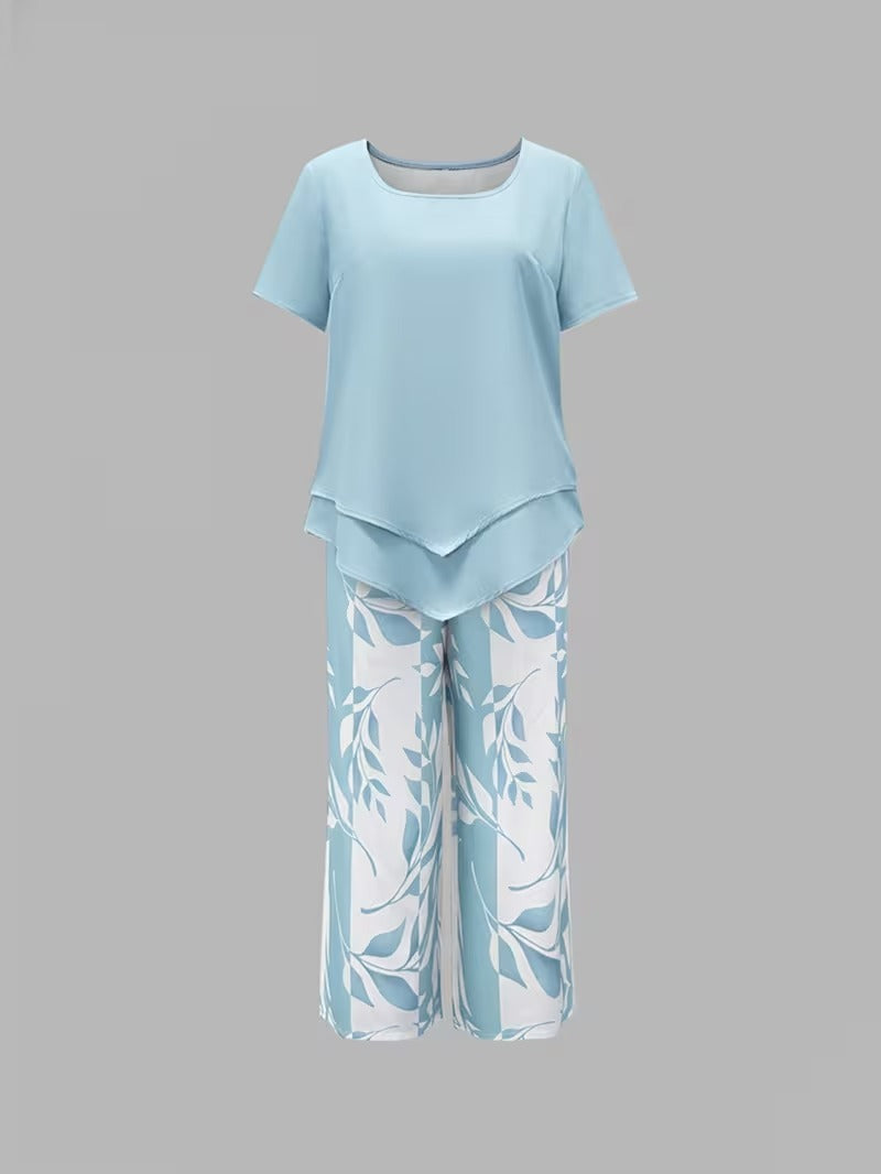 PRINTED LEAF SET FOR WOMEN