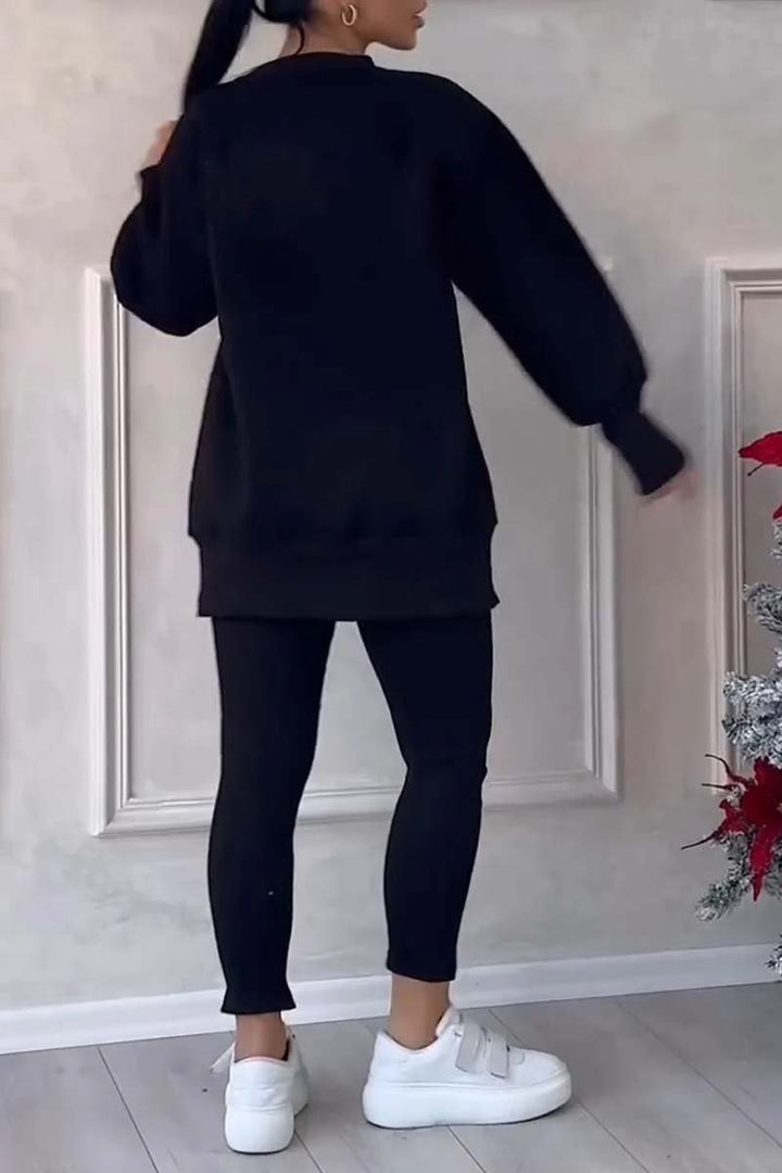 Ensemble sweat-shirt et leggings décontractés