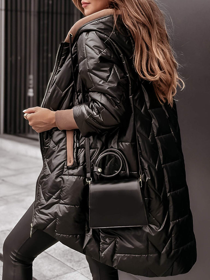 Manteau d'hiver à capuche et fermeture éclair