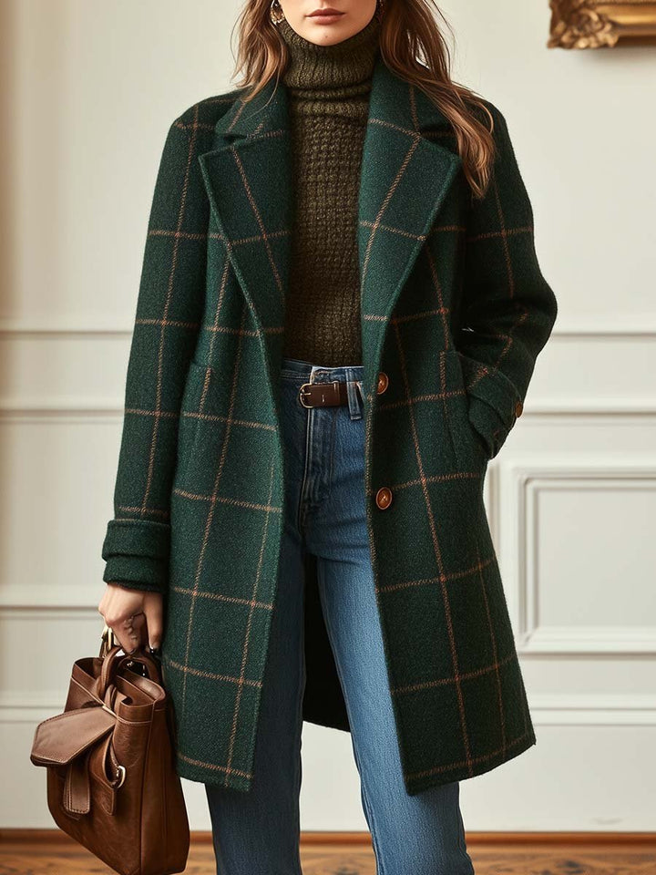 CHECKED COAT FOR WOMEN