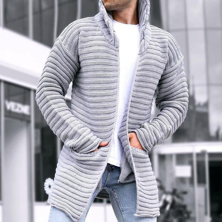 Cardigan homme à col montant