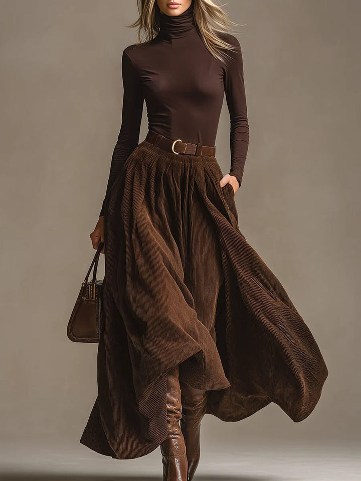 Ensemble deux pièces Aveline (col roulé & jupe maxi)