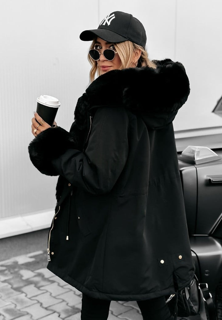 Parka à capuche intérieur fourrure