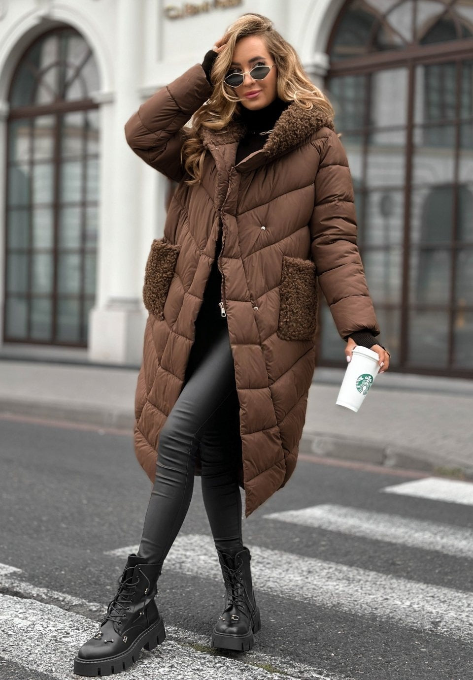 Veste matelassée en peau de mouton