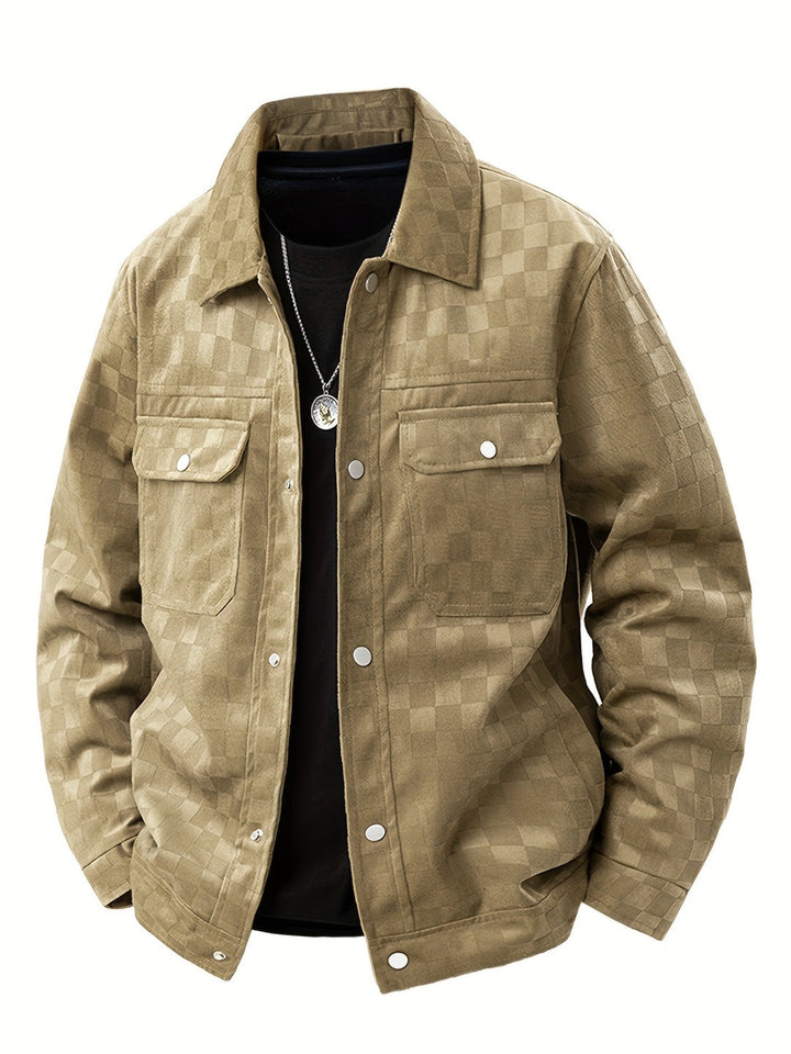 Veste en daim à carreaux