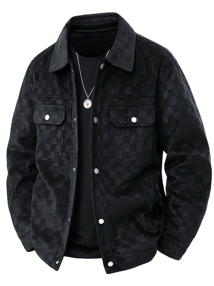 Veste en daim à carreaux