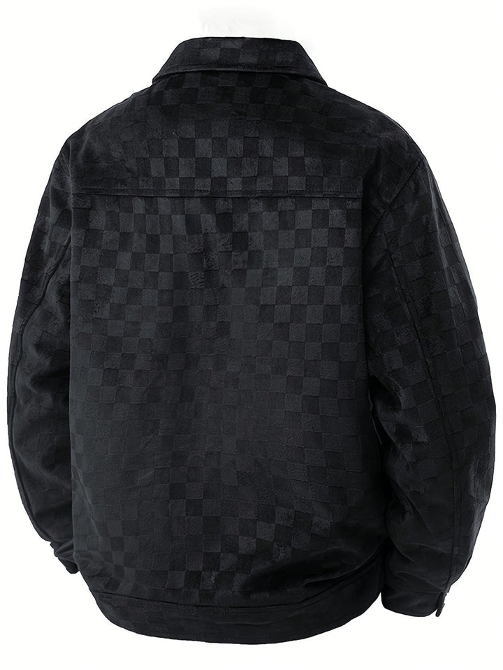 Veste en daim à carreaux