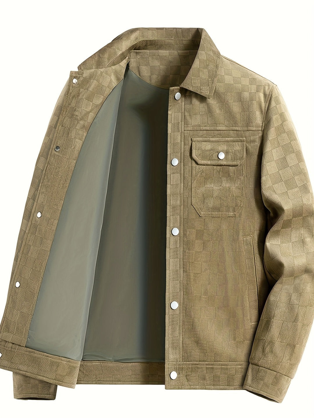 Veste en daim à carreaux