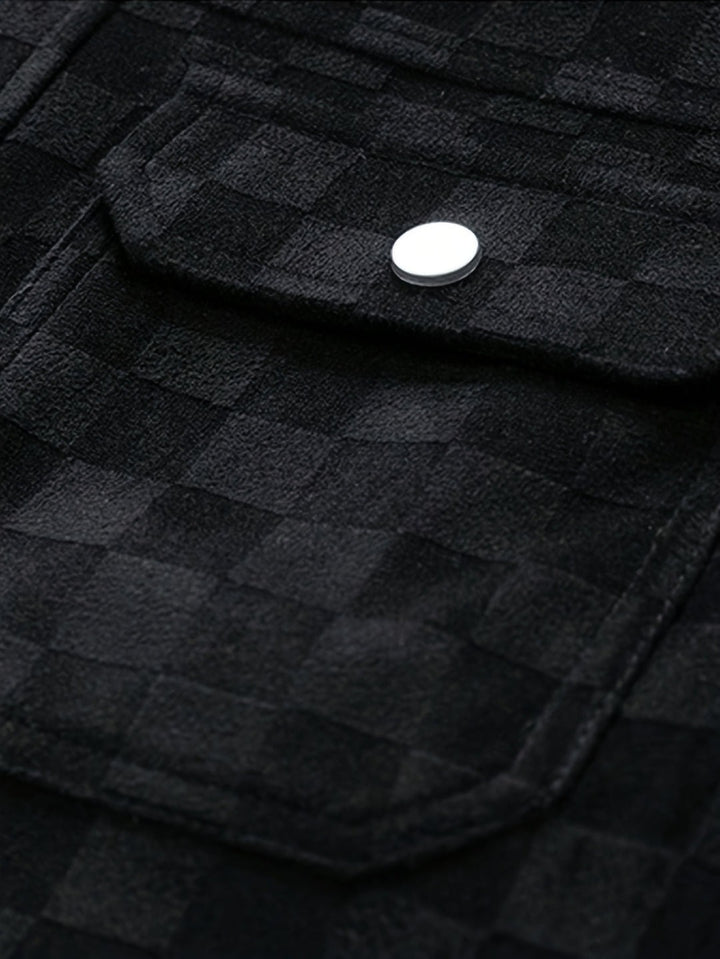 Veste en daim à carreaux