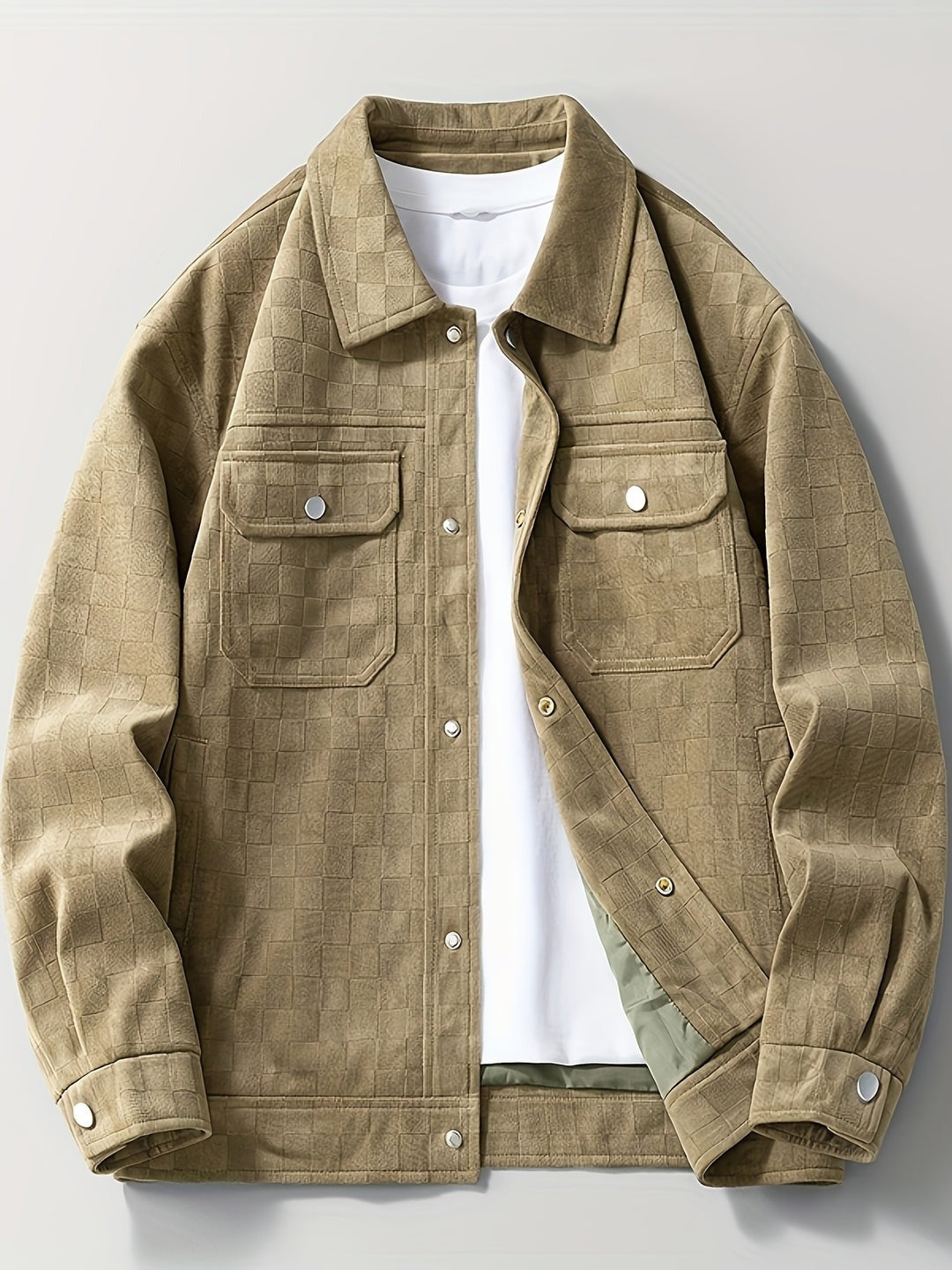 Veste en daim à carreaux
