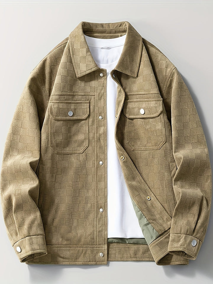 Veste en daim à carreaux