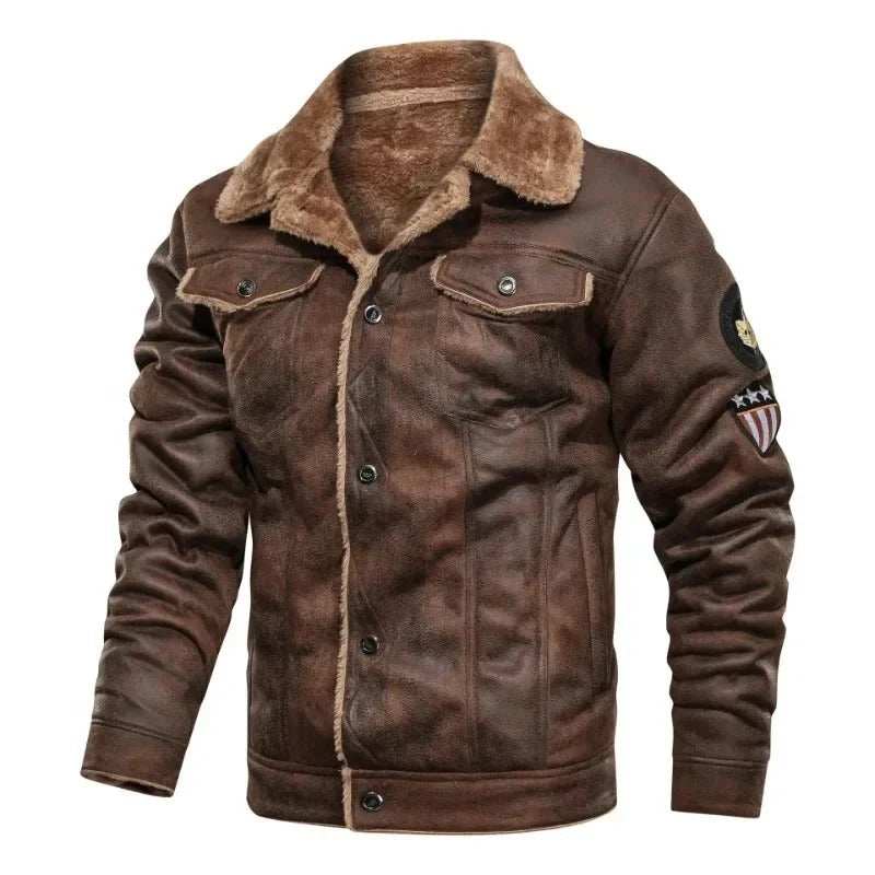 Veste en cuir polaire élégante et chaude