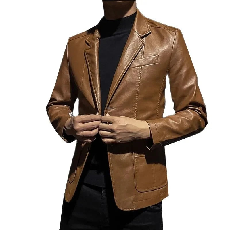 Veste en cuir décontractée