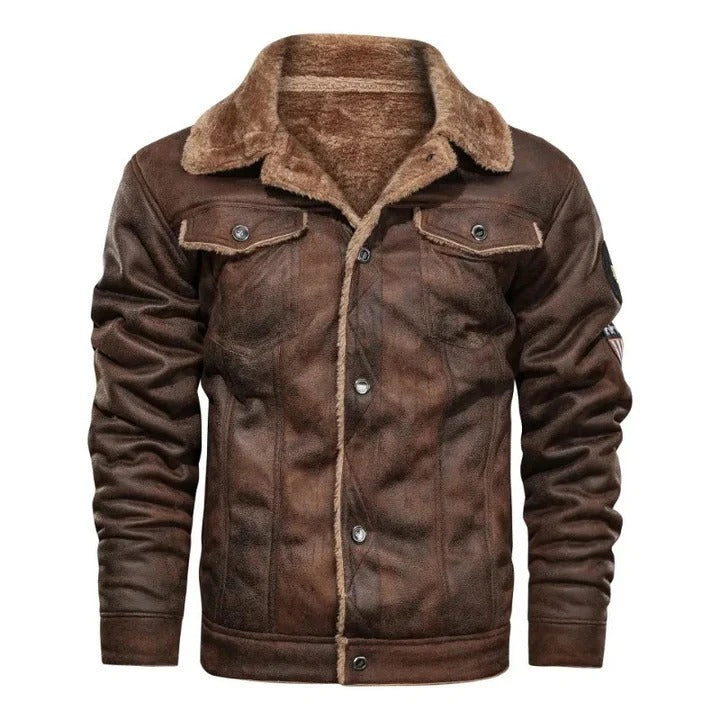 Veste en cuir polaire élégante et chaude