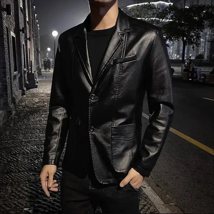 Veste en cuir décontractée
