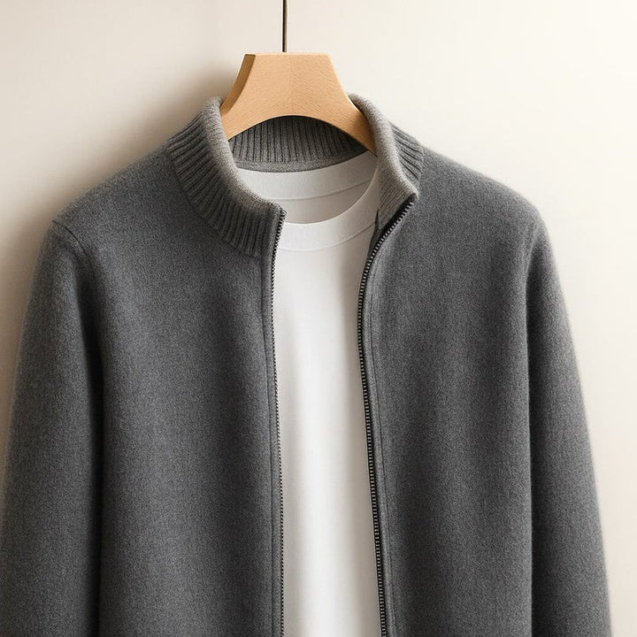 Veste en Maille avec Fermeture Éclair