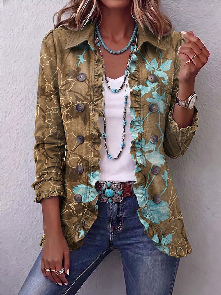 Lidia™ | Vintage Floral Striped Boho Jacket
