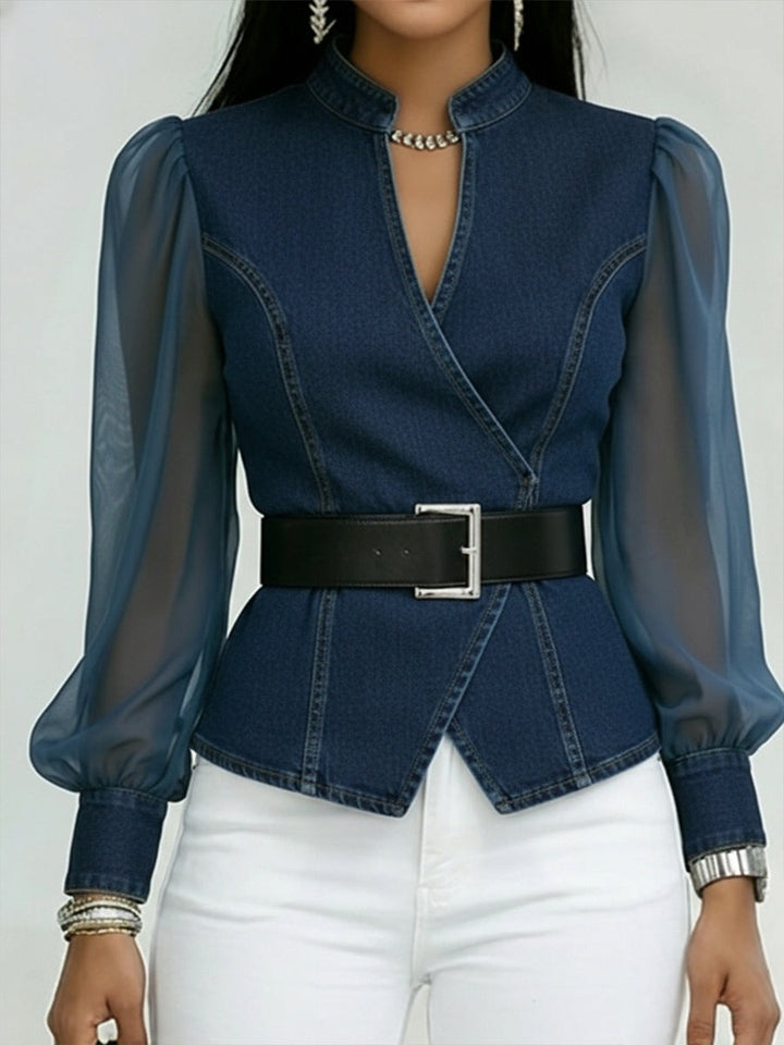 Haut en denim élégant et ajusté