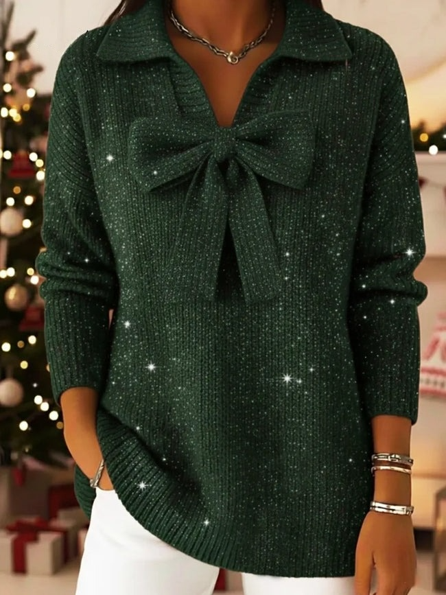 Pull à nœud papillon rétro et mignon