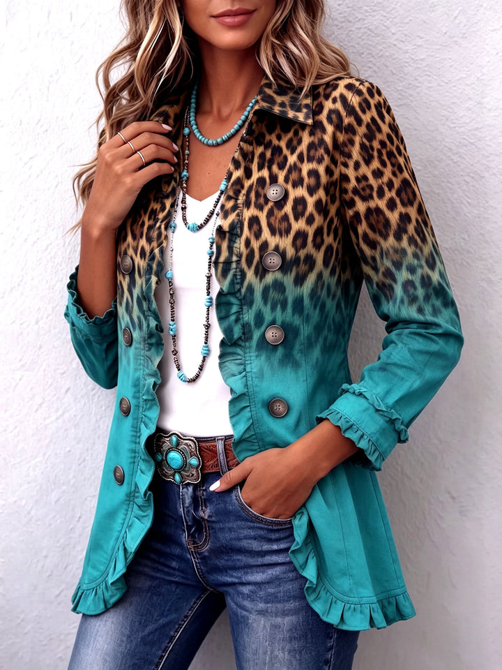Filomena™ | Blazer Jacket with Leopard Ombre Ruffles