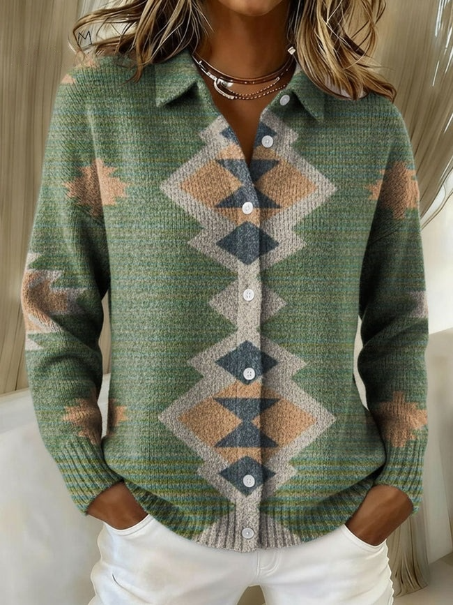 Pull à col châle vintage pour femme