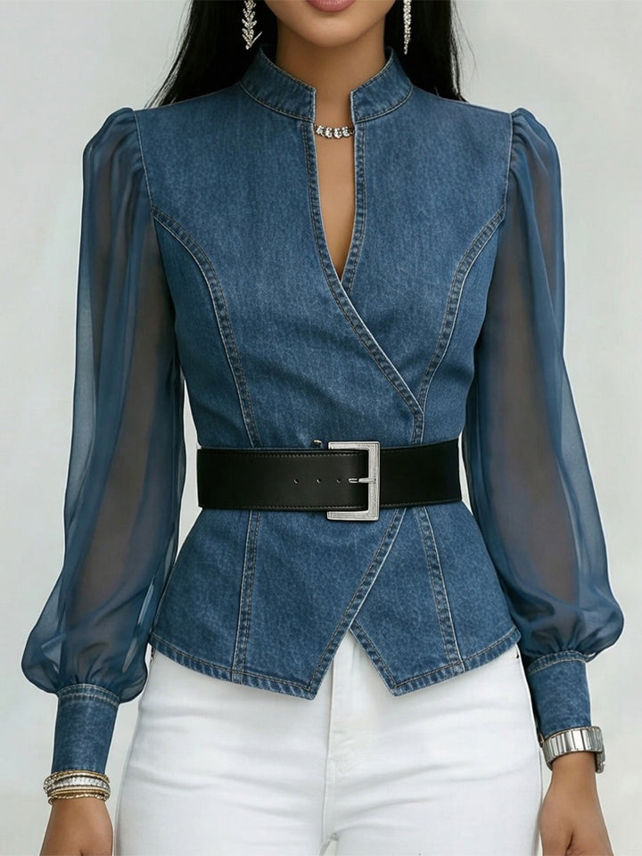 Haut en denim élégant et ajusté