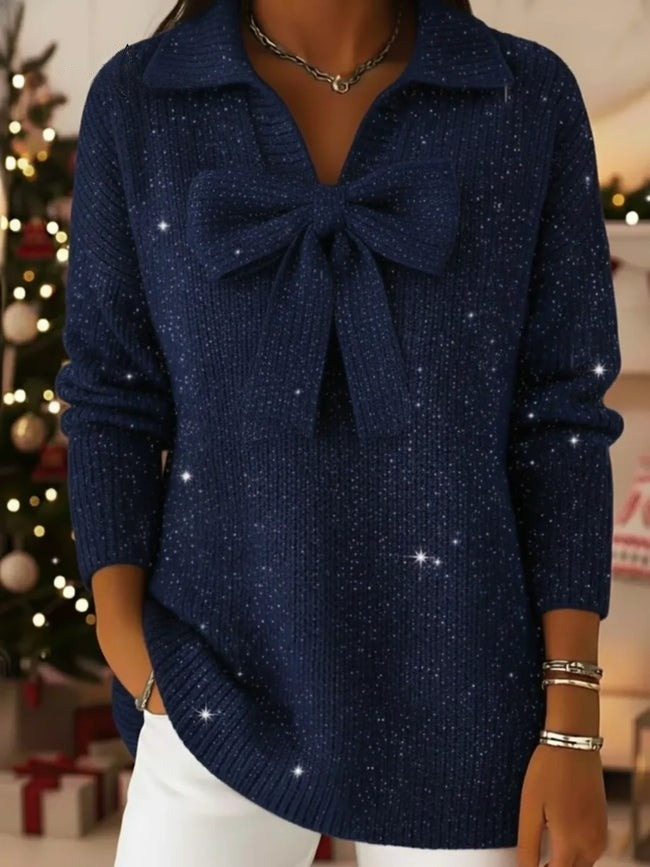Pull à nœud papillon rétro et mignon