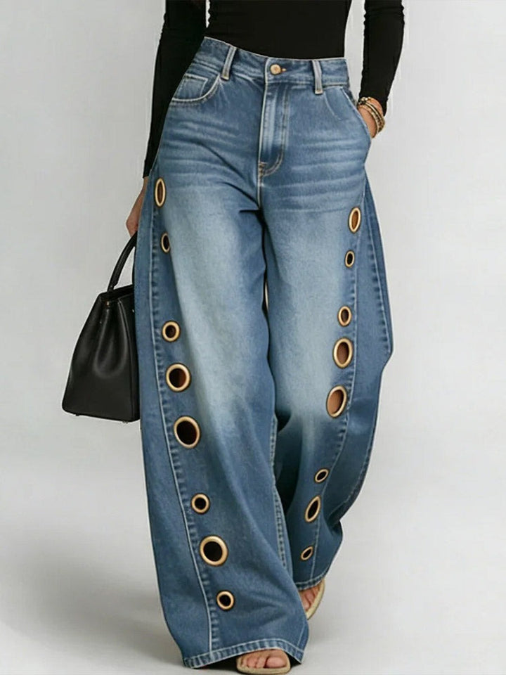 Jean taille haute décontracté