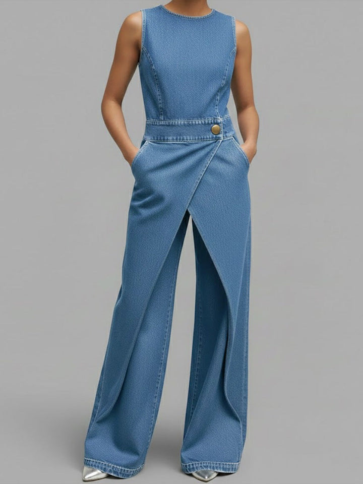 Combinaison en jean ample à jambes larges